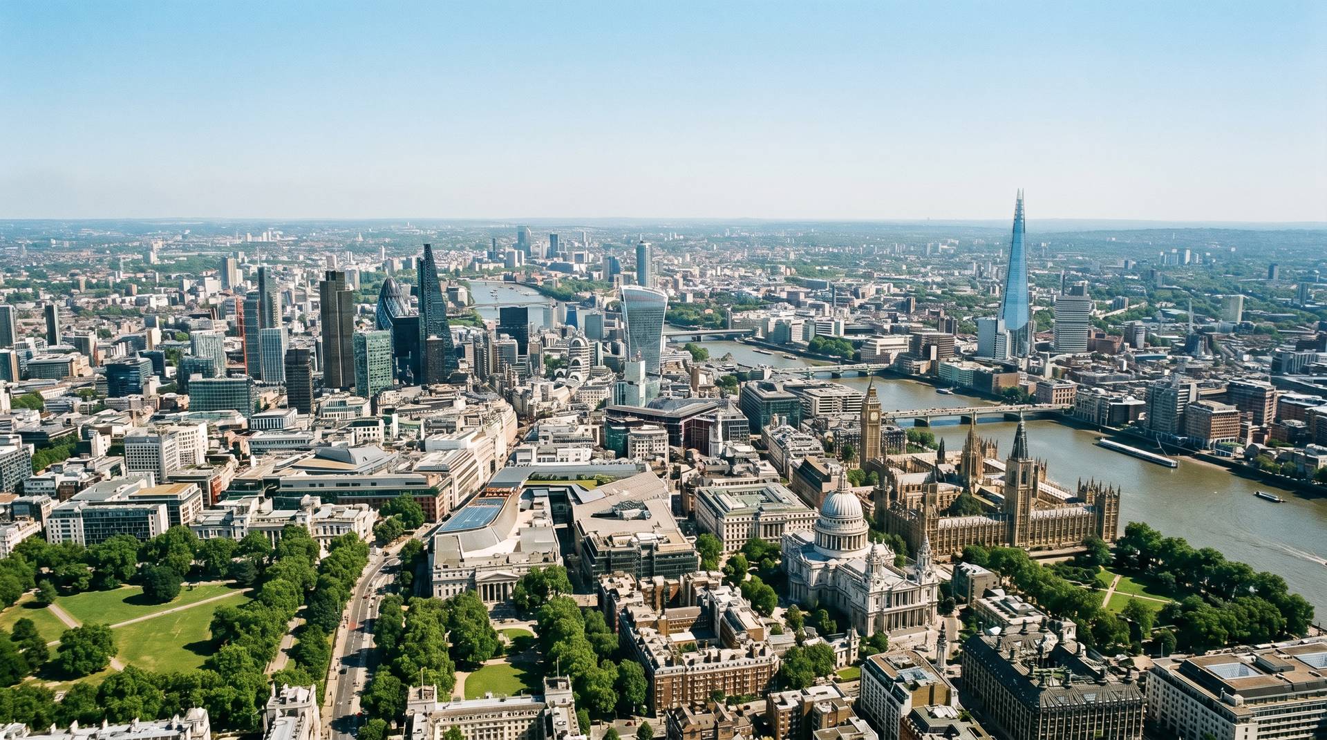 London aerial cityscape